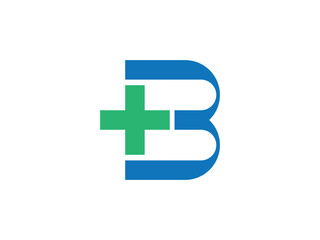 letter B medical health logo design