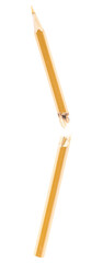 broken orange pencil isolated on transparent background
