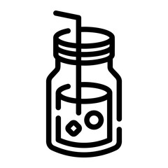 ice coffee Line Icon