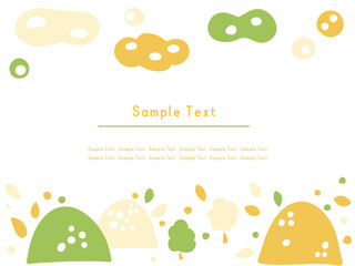 カラフルで可愛い秋の山の背景バナー