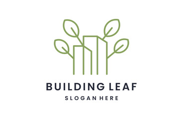 Leaf building  vector logo design template
