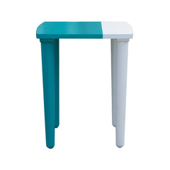 White blue wooden living room table isolated on white background. Interior design Inspiration. Furniture modern inspiration. Home living. Wooden Wardrobe inspiration. Scandinavian Interior.