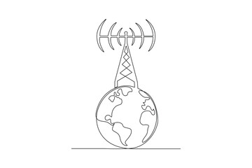Continuous one line drawing Psychology. World mental health day concept. Doodle vector illustration.