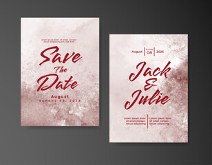 Wedding invitation with abstract watercolor background