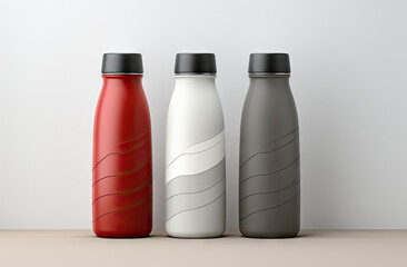 mockup of water bottles in the style of product photography