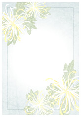 暗い黄菊のグリーティングポストカード有線