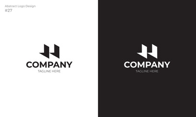 Simple Abstract logo design, unique logo, black and white logo, premium modern elegant luxury logo, abstract logo vector