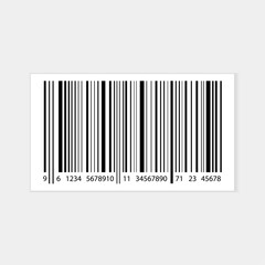 Realistic dummy EAN barcode label design vector template, simple and retail pricing Industrial fake barcode., quick response, QR code stripe sticker, Supermarket scanning barcode sign
