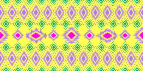 Geometric ethnic pattern seamless flower color oriental. seamless pattern. Design for fabric, curtain, background, carpet, wallpaper, clothing, wrapping, Batik, fabric,Vector illustration 