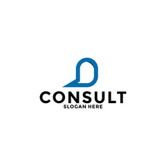 Consult or Communication logo design concept, Business logo design