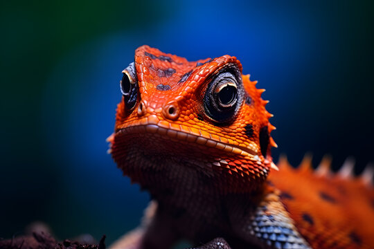 A agama portrait, wildlife photography