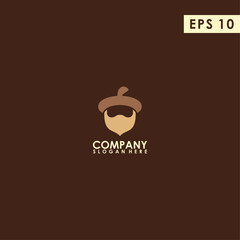 Beard Of Acorn Logo Design Vector Template. Modern Design. Vector Illustration