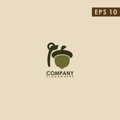 Bomb Of Acorn Logo Design Vector Template. Modern Design. Acorn Logo. Vector Illustration