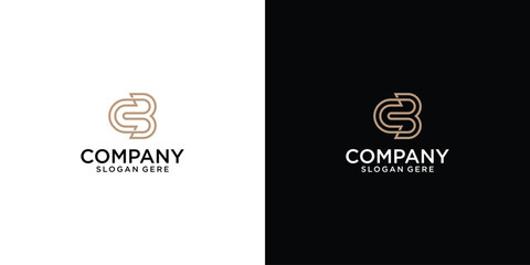 Letter cb line monogram logo suitable for any business with cb or bc initials