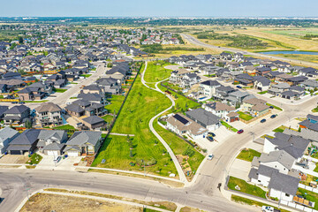 Fototapeta na wymiar Evergreen Aerial in Saskatoon, Saskatchewan