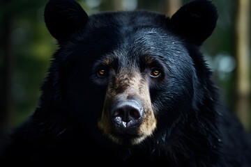 A American Black Bear portrait, wildlife photography