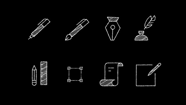 8 Design Animated Chalkboard Icons