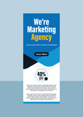 Fototapeta premium Corporate business presentation rull up banner template, Trendy minimalist flat geometric business brochure design template
