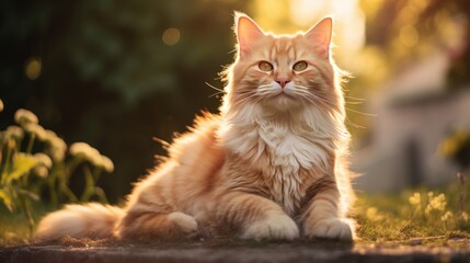 Obraz premium Happy cat, AI generated Image