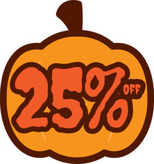 Halloween Sale 25 Percent Discount Vector Sticker Tag