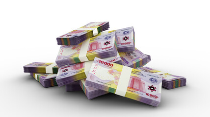 3D Stack of 10000 Central African CFA franc notes