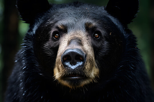 A Asian Black Bear portrait, wildlife photography