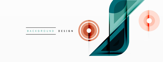 Colorful triangles and round shapes background. Template for wallpaper, banner, presentation, background