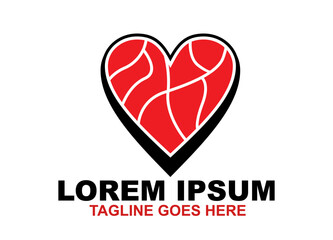 Steak Barbecue love Logo. Meat Symbol  icon vector Illustration