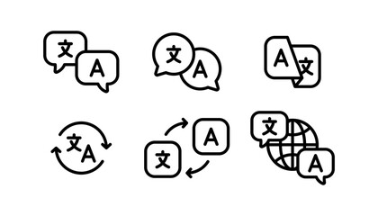 Language translate icons. Design for web and mobile app.