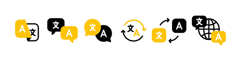 Language translate icons. Design for web and mobile app.