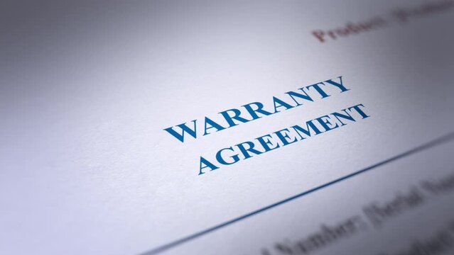 Animated Warranty Document. Fictitious Data Created Exclusively for This Concept Footage
