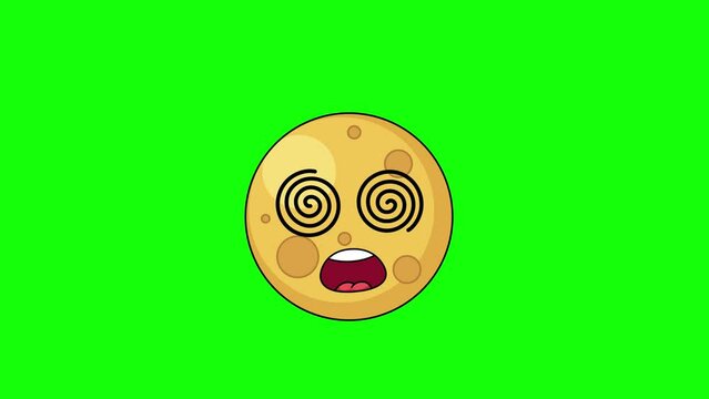 moon Face with spiral eyes, hypnotized expression
