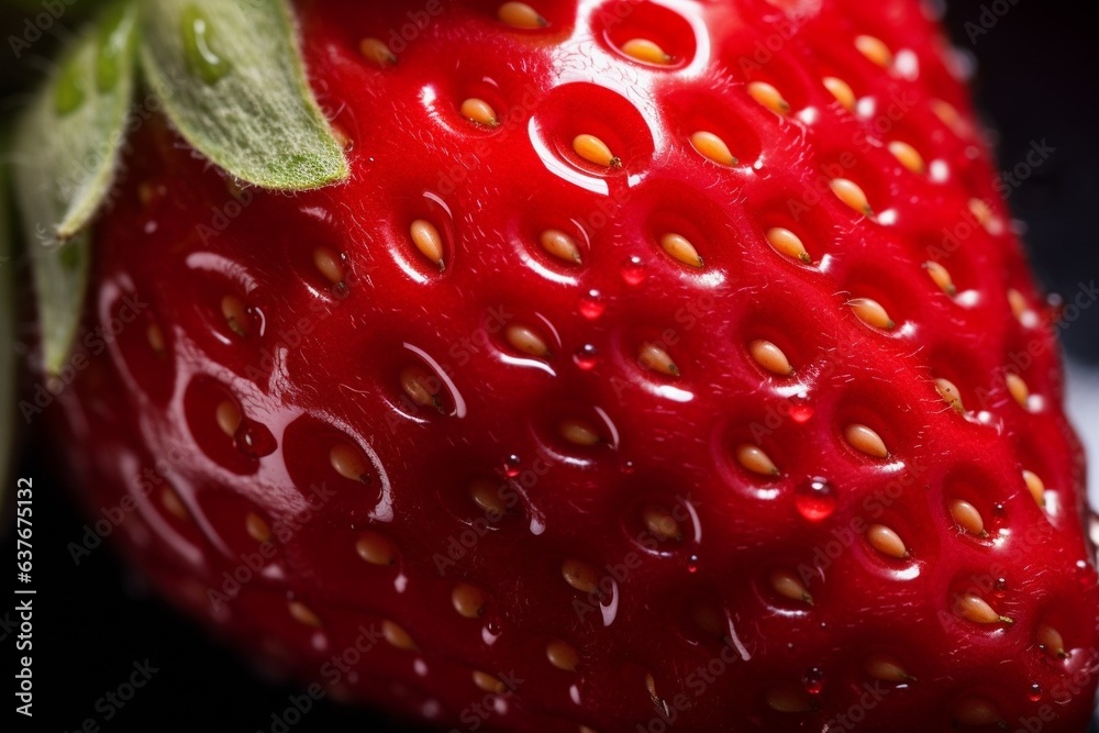 Aufkleber generative ai : fresh strawberry fruit with water droplets isolated on white background with clippin