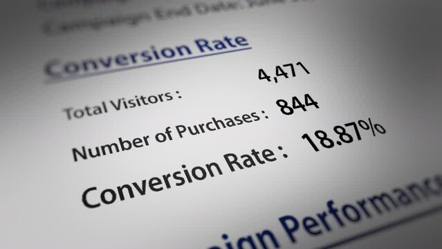 Animated Financial Report with a Focus on Conversion Rate
