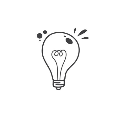 light bulb doodle concept design vector element template