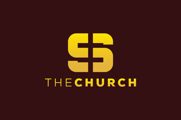 Trendy and Professional letter S church sign Christian and peaceful vector logo design template