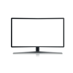 Black LED tv television screen blank on background. Vector