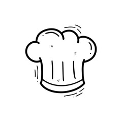 Hand Drawn Chef Hat Illustration. Doodle Vector. Isolated on White Background - EPS 10 Vector