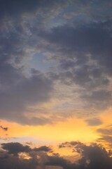 beautiful sky and yellow clouds 