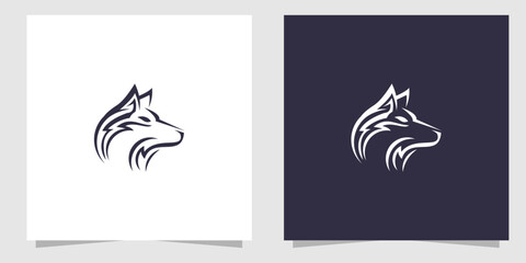 wolf logo design vector