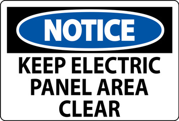 Fototapeta premium Notice Sign Keep Electric Panel Area Clear