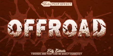 Foto op Canvas Splash Mud Off Road Vector Editable Text Effect Template © Anka Design