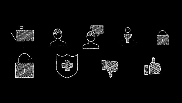 9 Communication Animated Chalkboard Icons 2