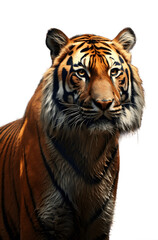 Fototapeta premium Portrait of a tiger isolated on white transparent