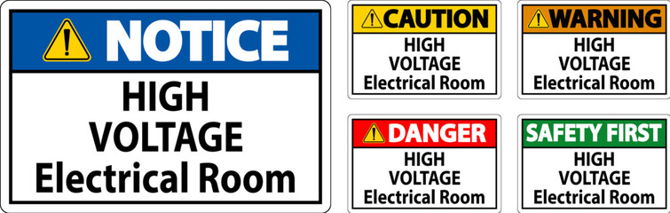 Danger Sign High Voltage - Electrical Room