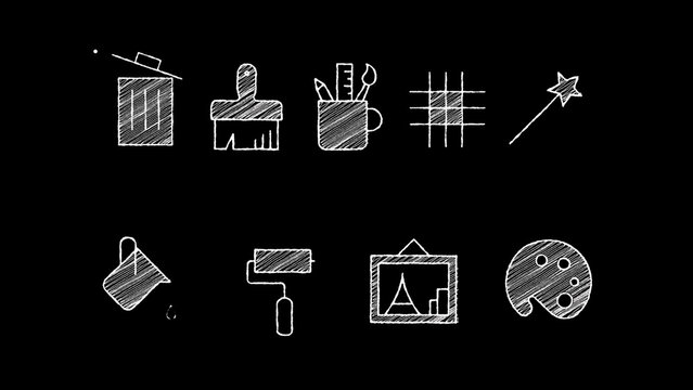 9 Design Animated Chalkboard Icons 1