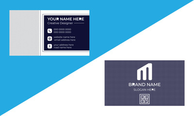 A modern simple business card template design set with geometric shapes. Ready for print.