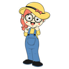 cute girl carttoon illustration