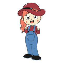cute girl cartoon illustration