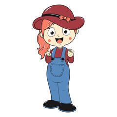 cute girl cartoon illustration